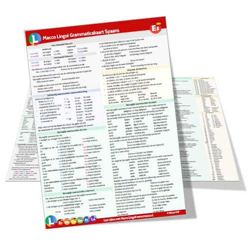 Grammaticakaart Spaans - Macco Lingui