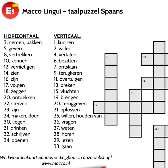 Taalpuzzel Spaans – belangrijke werkwoorden