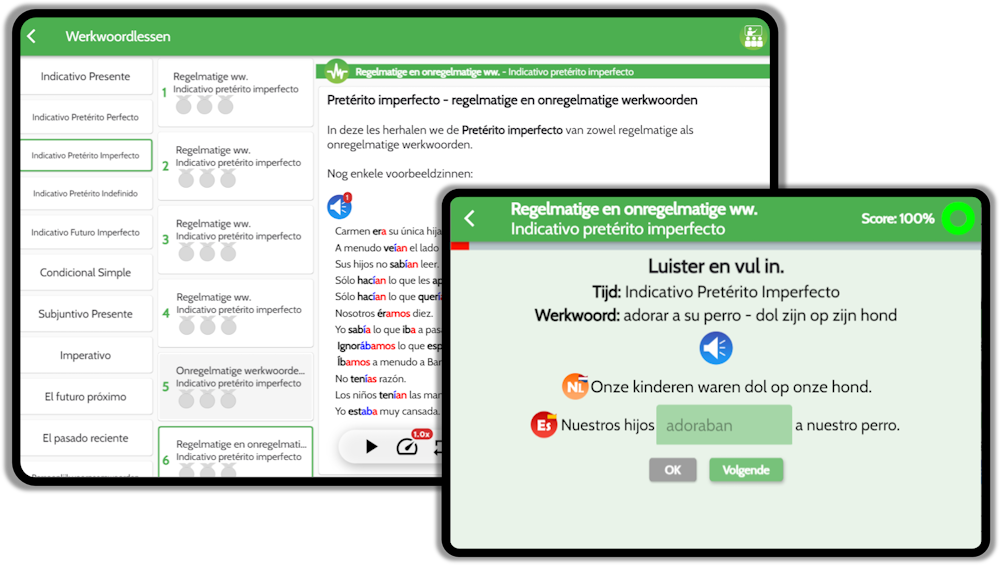 Werkwoordlessen in de Macco Lingui app